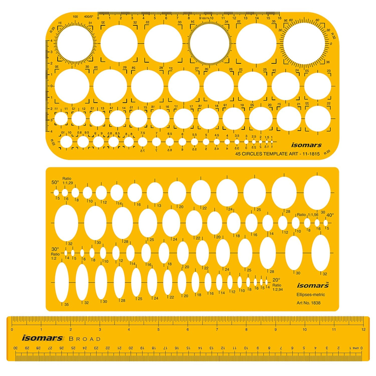 Isomars Jewellery Design Drawing & Drafting Template with 0.5mm Mechanical Pencil - Isomars