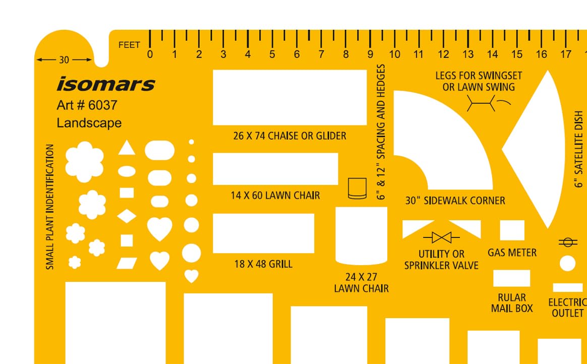 Isomars Landscape Design Template for Garden & Site Planning - Isomars