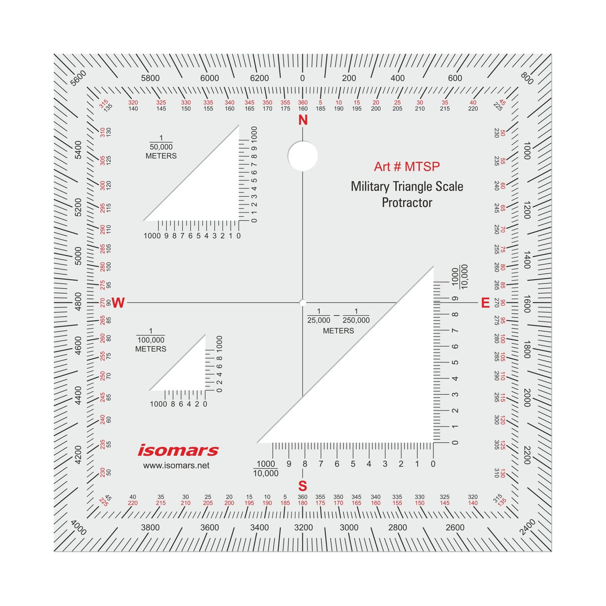 Isomars Military Triangle Protractor Scale - Isomars