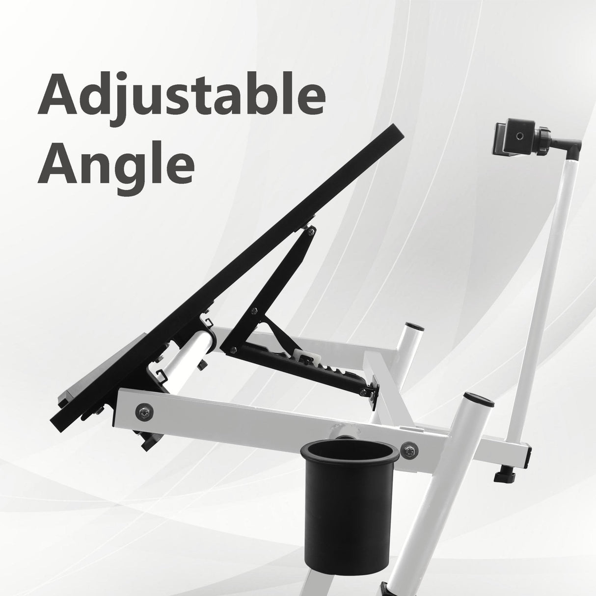 Isomars Multipurpose Laptop Table Study Desk Drawing Table, Caster Lockable Wheels, Adjustable Height and Angle for Work from Home, Office, Bedroom - Black (Alloy Steel) - Isomars