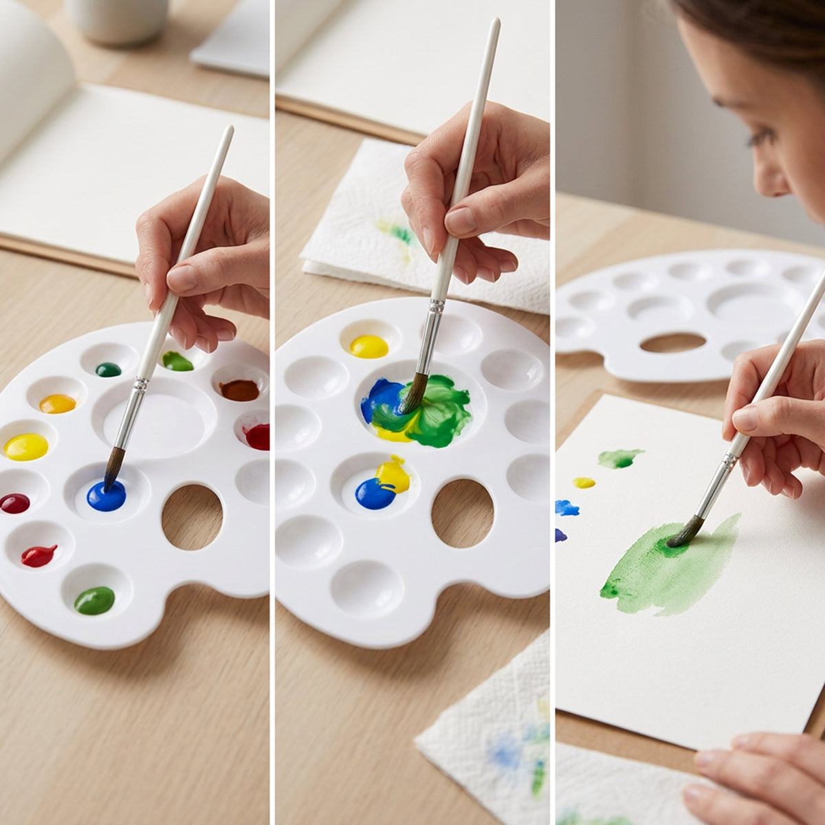 Isomars Oval Colour Palette, 12 Wells, Plastic Paint Mixing Tray - Isomars