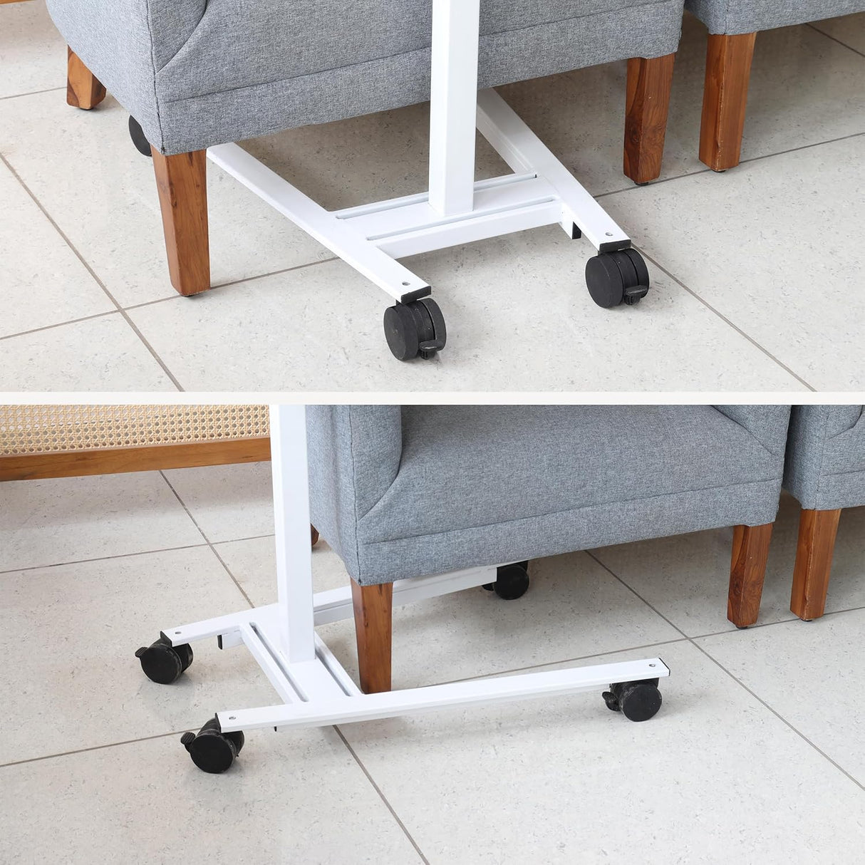 Isomars Overbed Table with Saline Stand | Adjustable Bedside Table with Wheels | Adjustable Height | Hospital Bedside Table with Lockable Wheels Best for Breakfast in Hospital and Home. - Isomars