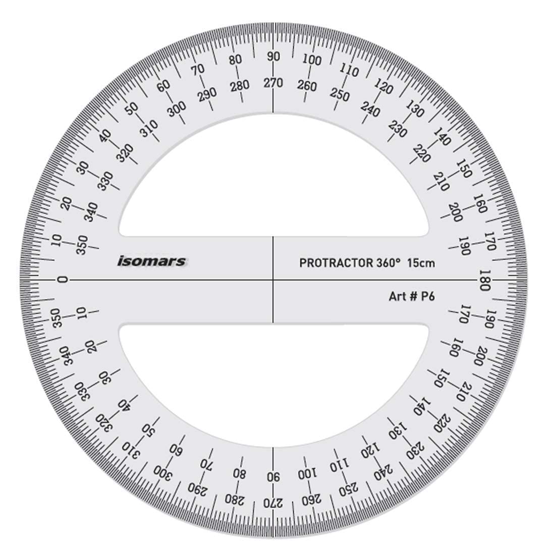 Isomars ProCircle, Protractors - 360 degree & 180 degree, with 12 inches / 30 CM Ruler - Isomars