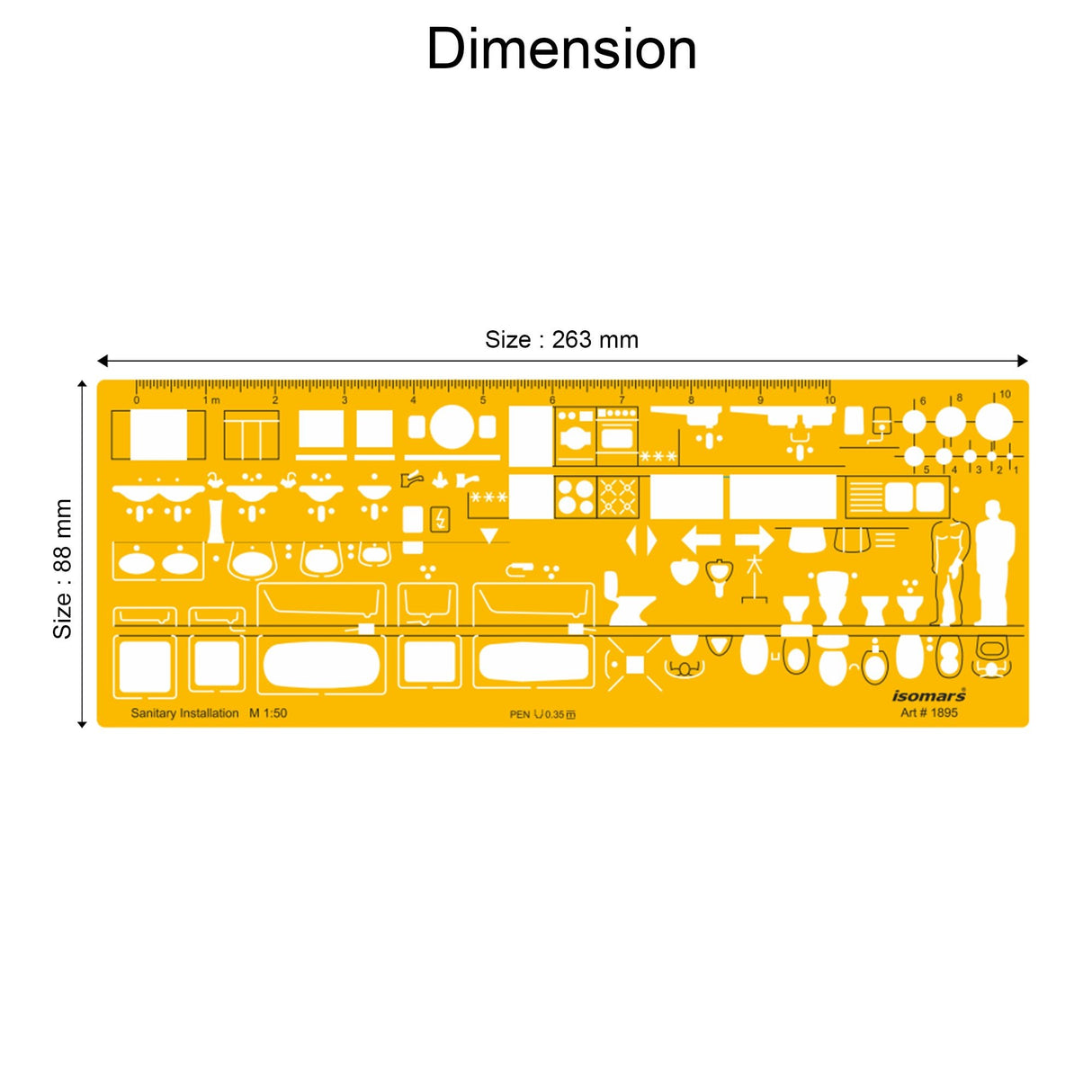 Isomars Sanitary Installation Template 1:50 Scale – Art 1895 - Isomars