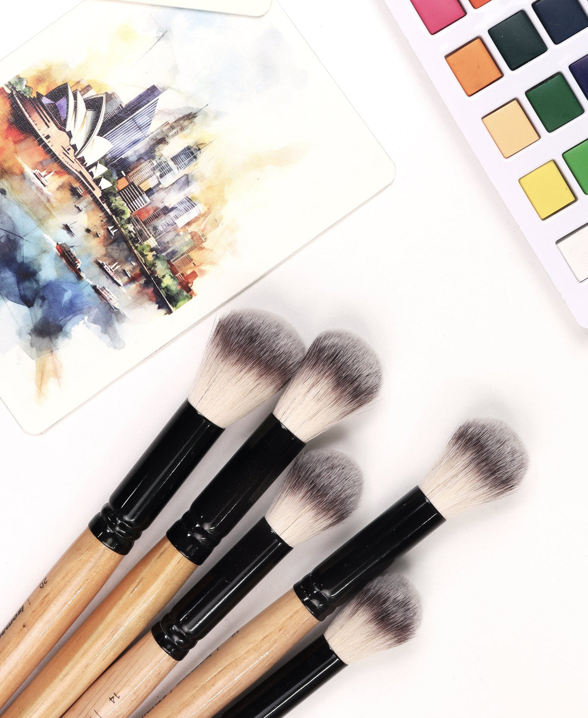 Isomars Studium Blending Brush Set of 5 with Brush Holder - Isomars