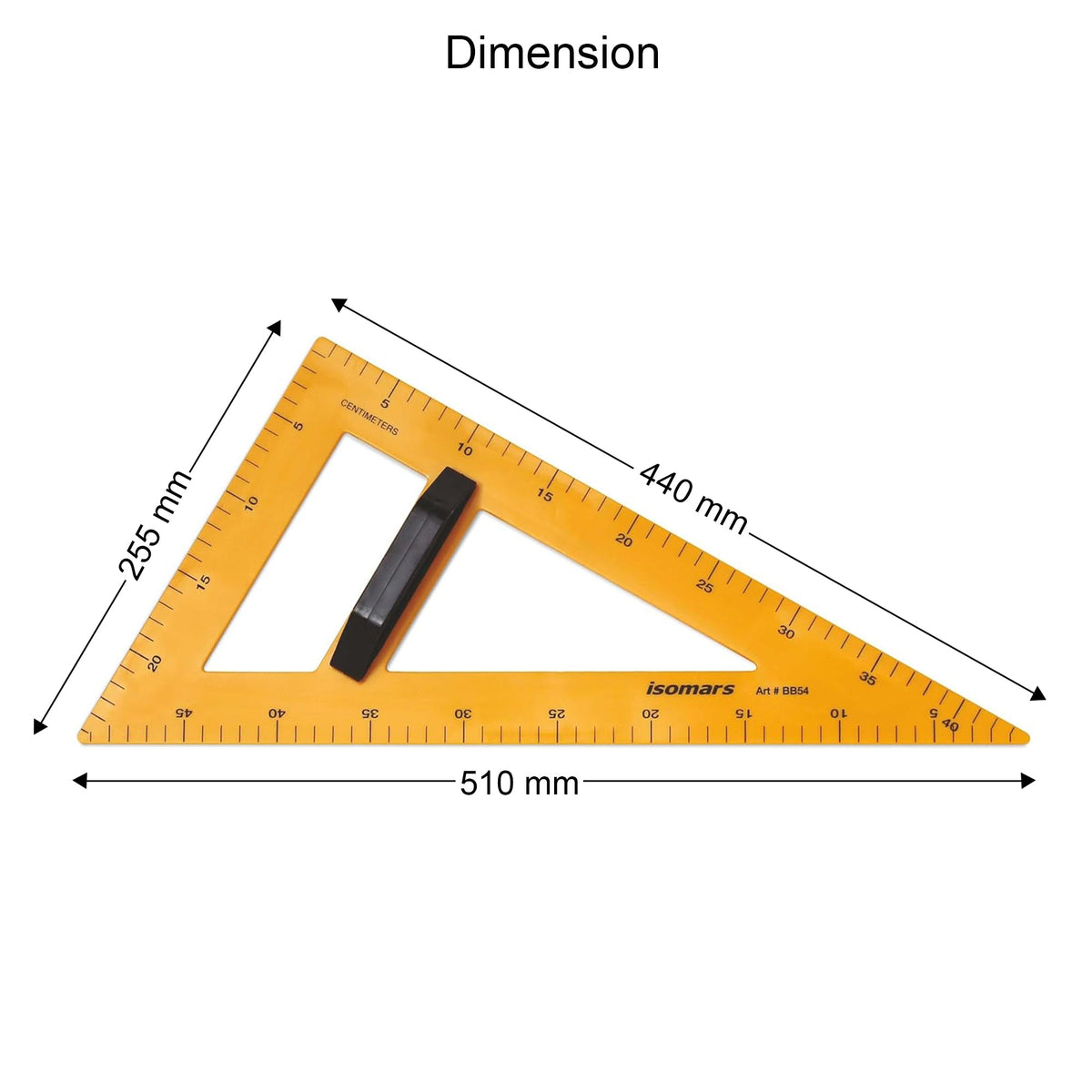 Isomars Teacher's 60°/30° Set Square with Handle for Blackboard - Isomars