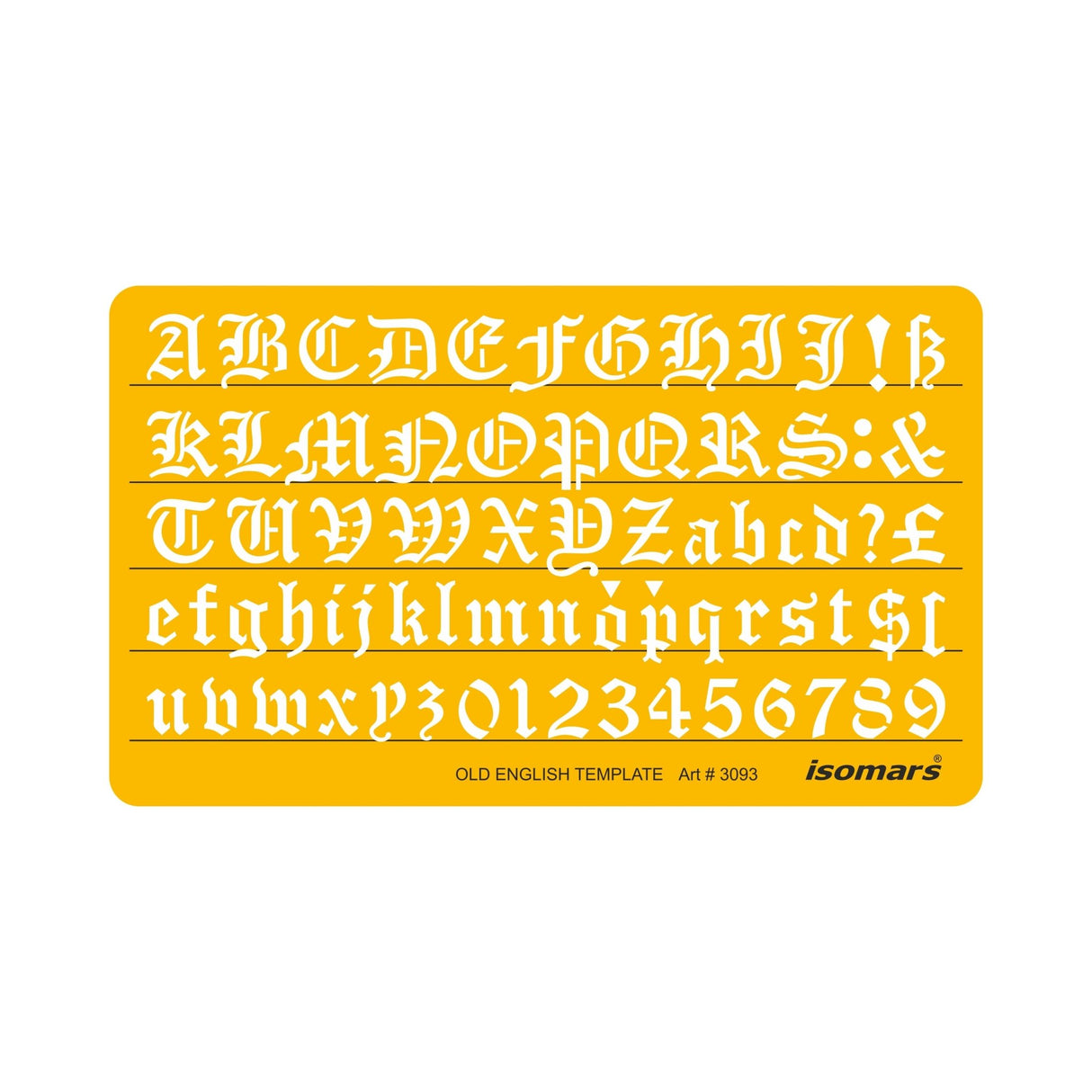 Old English Template Stencil (20mm) - Isomars