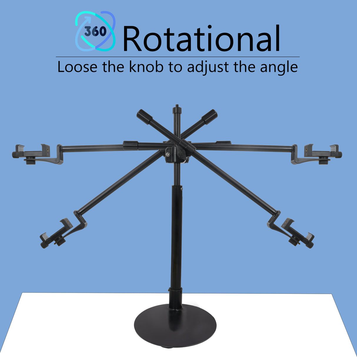 ISOMARS Overhead Mobile Photography Stand with Circular Base, 360° Adjustable Arm with Height Adjustment, Overhead Floor Mobile Stand for Photography, Videography from Overhead Position.
