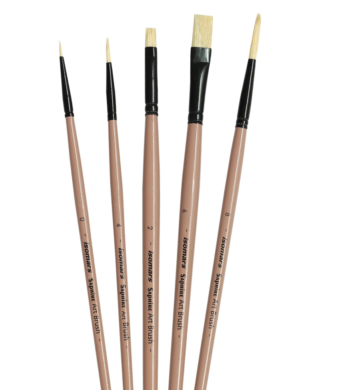 Saphire Flat & Round Paint Brush Set of 5 for Artists | Professional Mixed Art Brush Set for Watercolor, Acrylic & Oil Painting | Smooth Blending, Fine Detailing & Even Strokes Multi-Purpose Brushes - Isomars