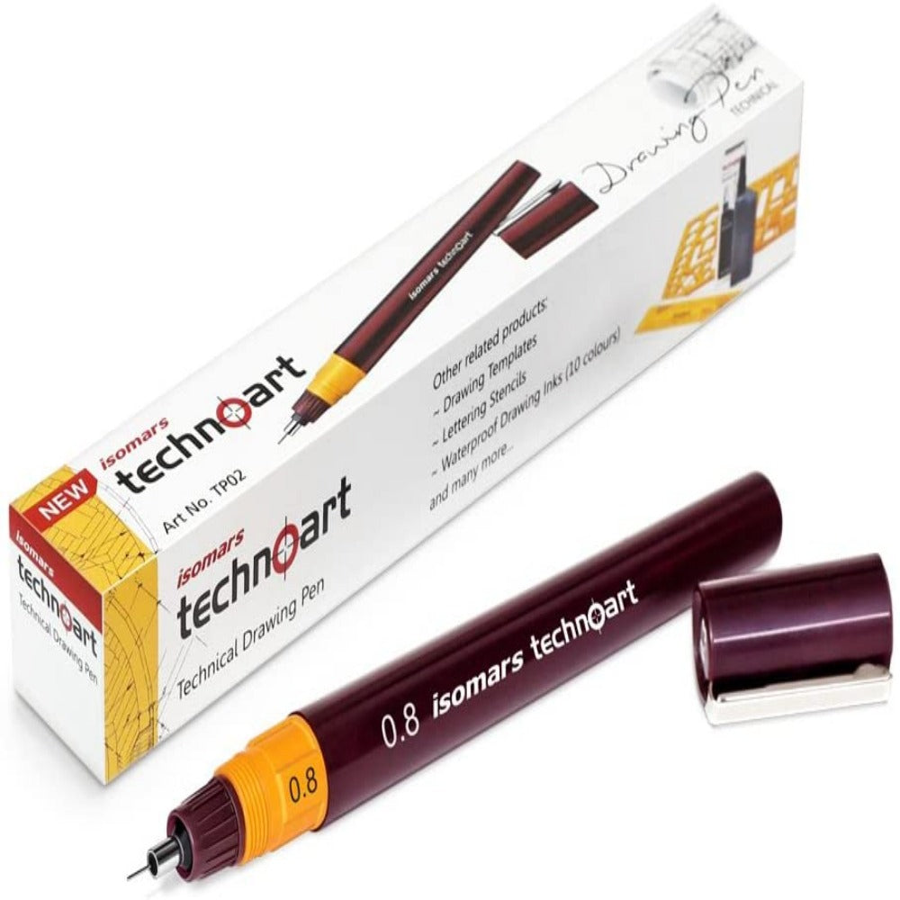 Isomars Fineliner Technical Drawing Pen 0.8 and Ink Combo Set