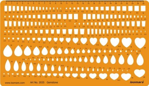 Gemstone Heart Pear Shapes Symbols Template