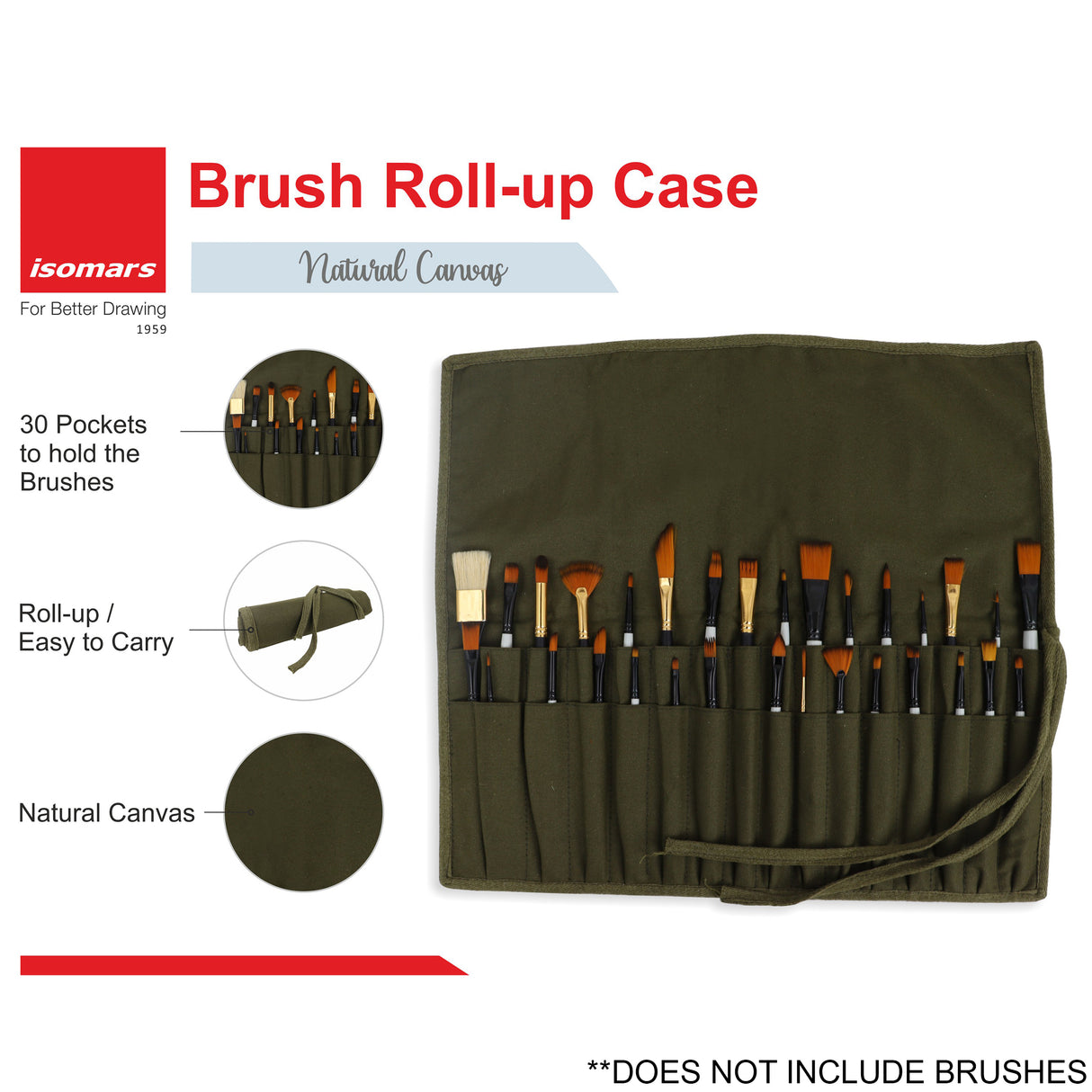 Isomars Brush Roll Up Case (Green)