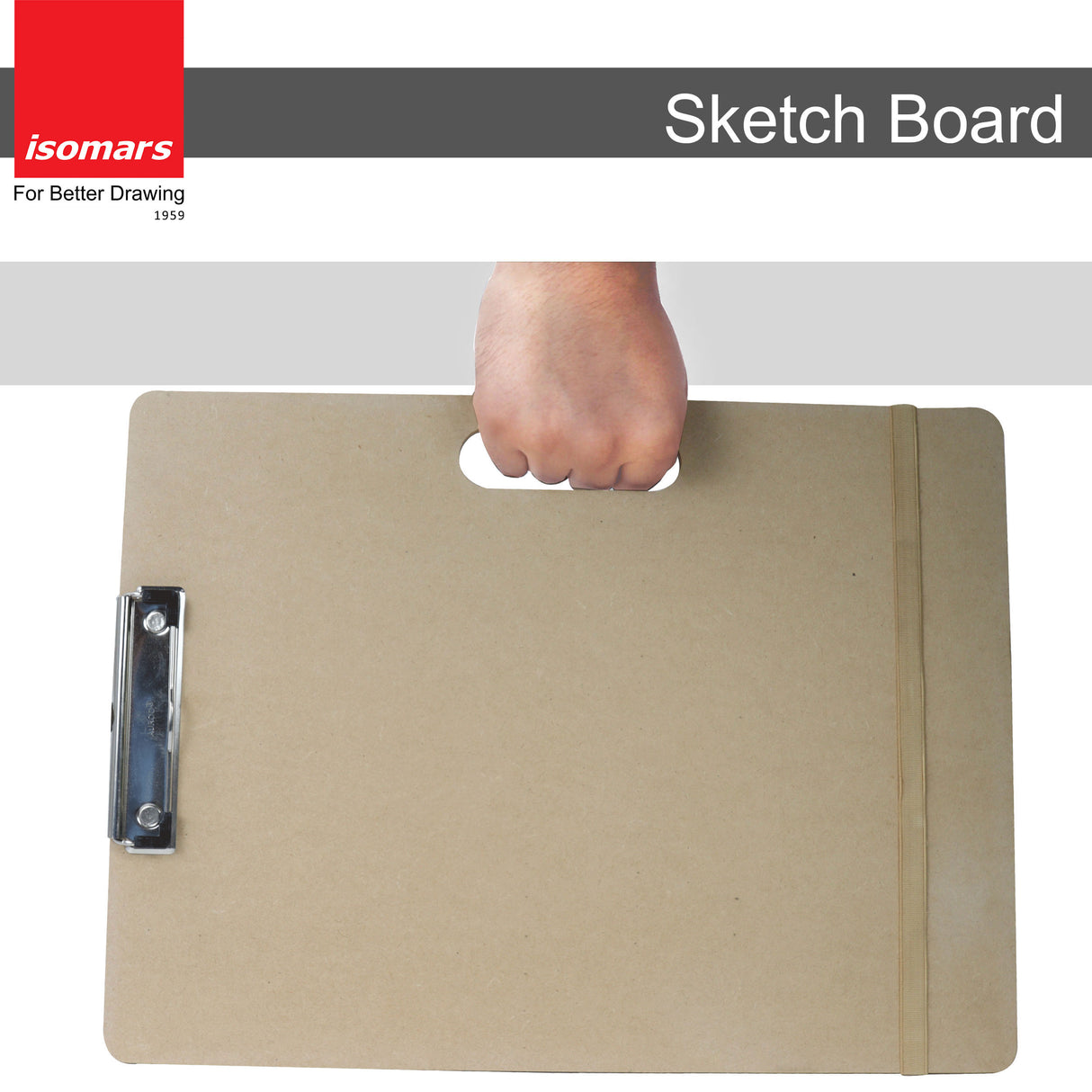 Isomars Sketch Board with Clip - 12"x16"