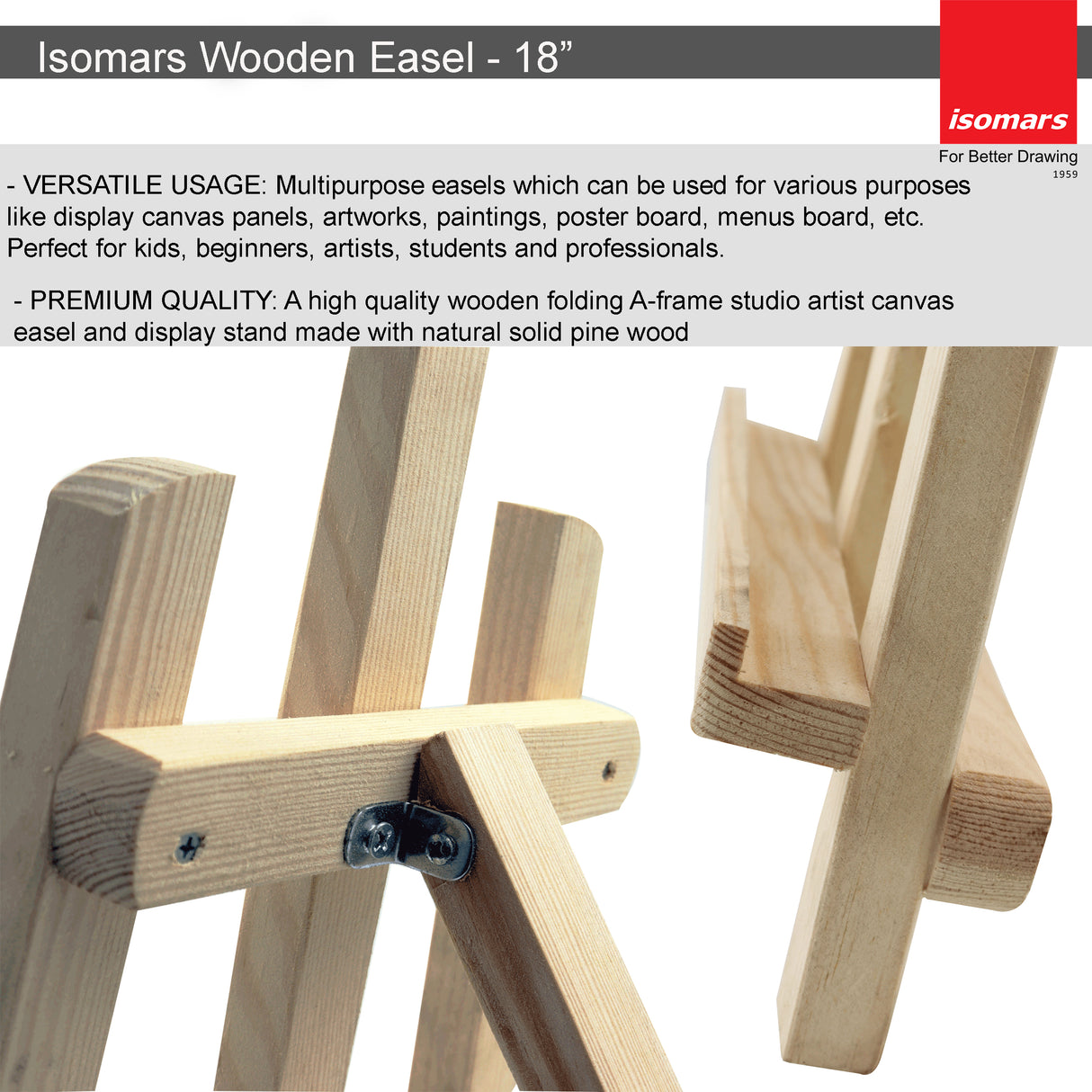 Wooden Artists Easel (18")