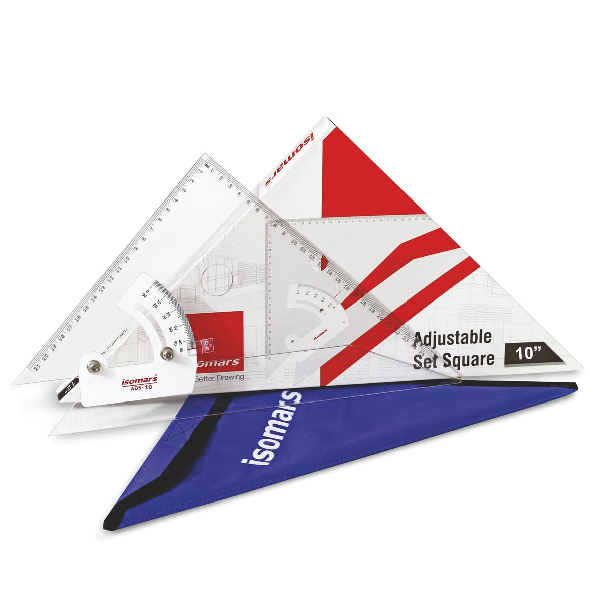 Adjustable Set Square 10" & Triangular Scale Combo - Isomars