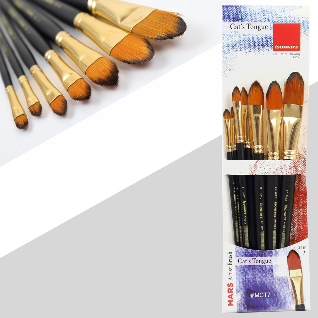 Artist Brush Cat's Tongue (Set of 7) - Isomars