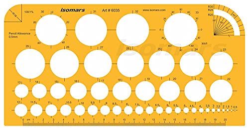 Circle Template + Pro Circle + 2mm Mechanical Pencil with 10 Leads Combo Set - Isomars