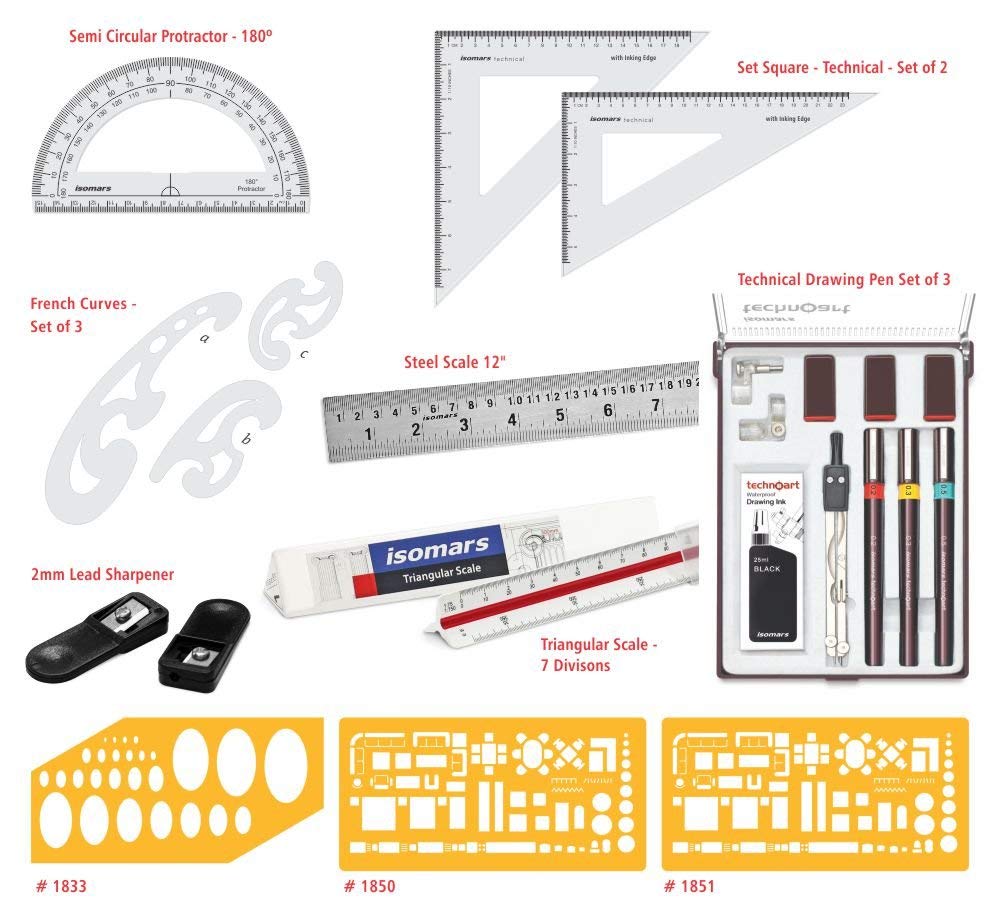 Drawing & Drafting Architect College Kit - Isomars
