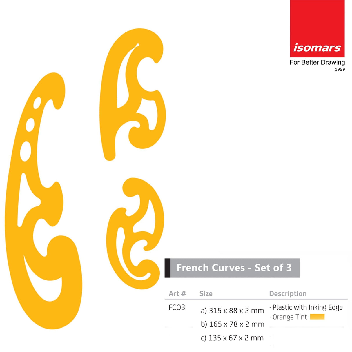 French Curves (Set of 3) - Isomars
