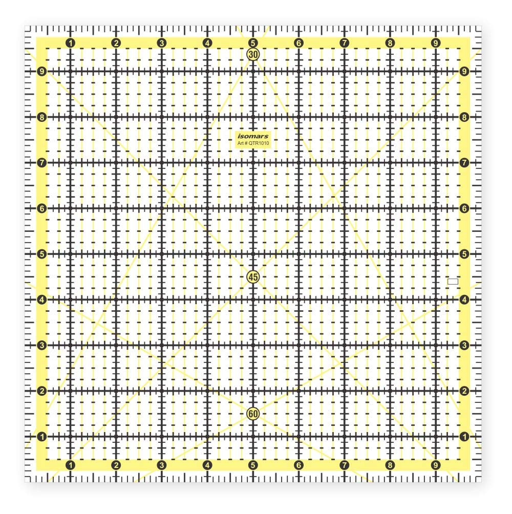 Garment Quilting Ruler, Isomars Quilting Template for Patchwork & Sewing (10" x 10") - Isomars