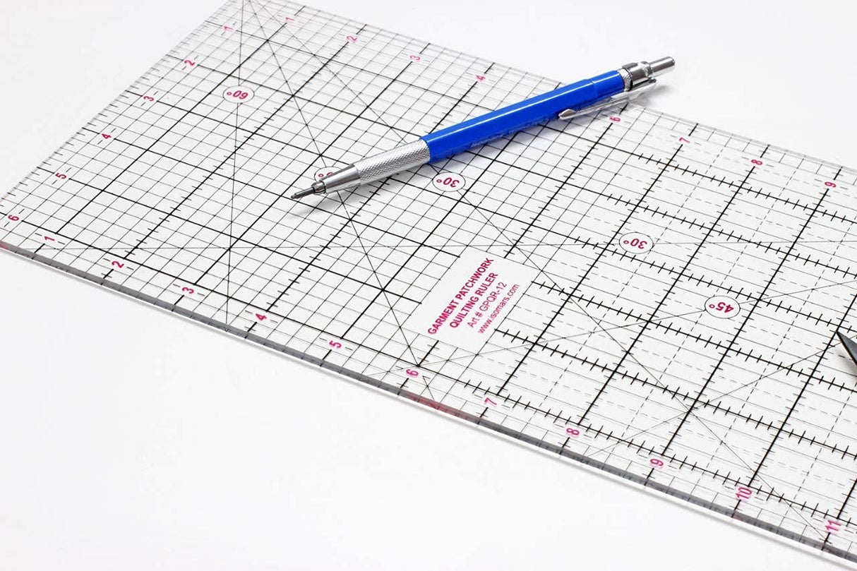 Isomars Garment Patchwork Quilting Ruler (12 Inch) - Isomars