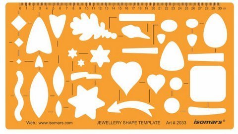 Isomars Jewellery Shape Template Stencil for Jewelry Design & Sketching - Isomars