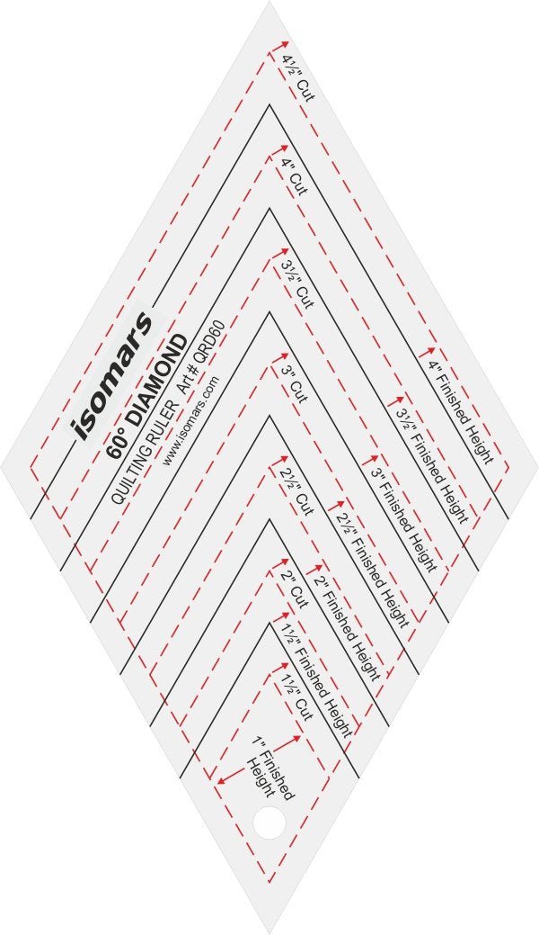 Isomars Quilting Ruler - Diamond 60 Degrees - Isomars