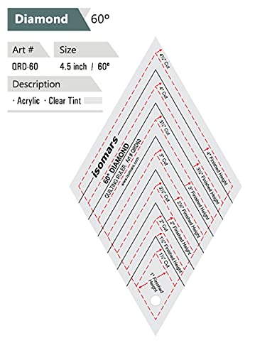 Isomars Quilting Ruler - Diamond 60 Degrees - Isomars