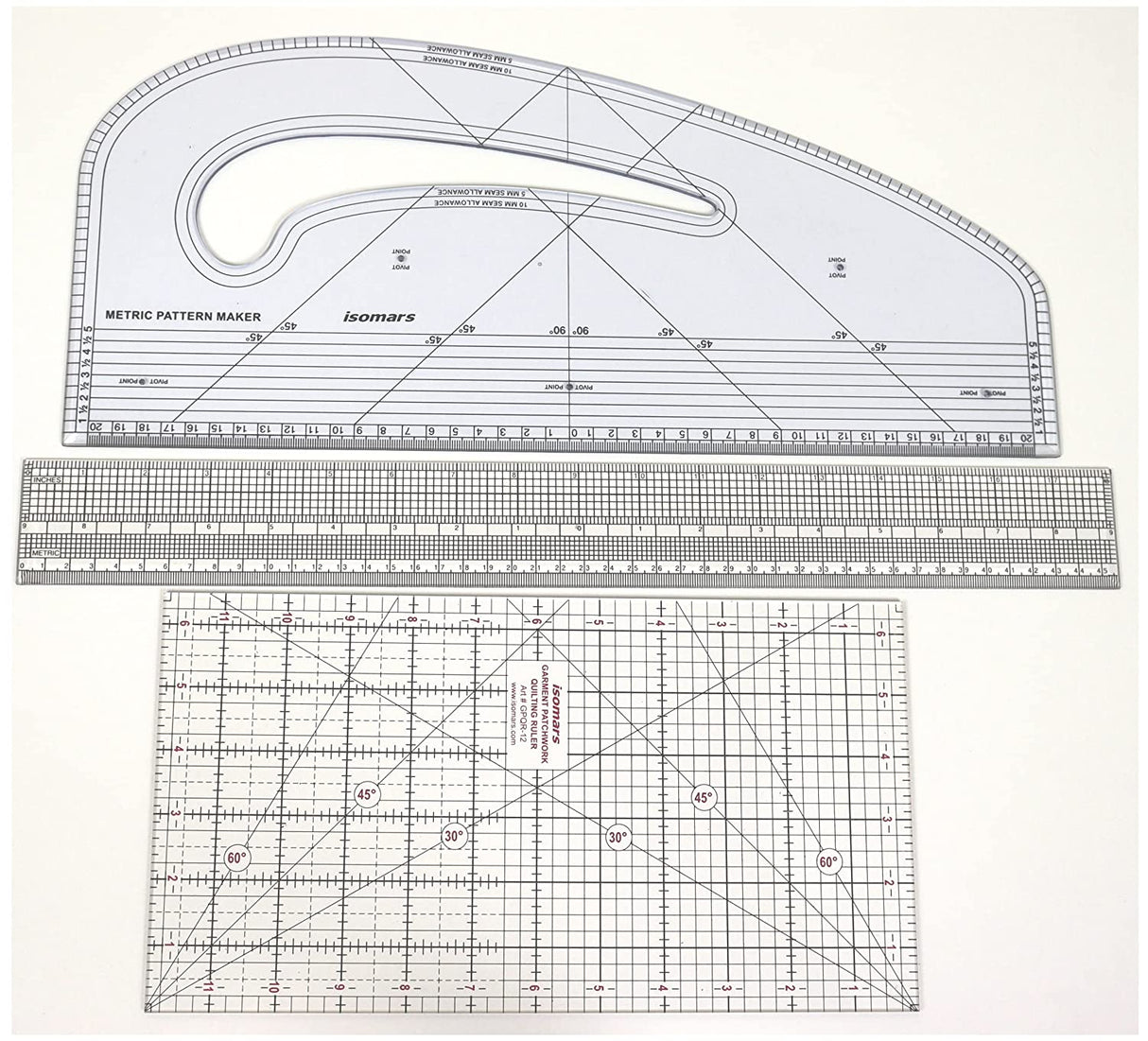 Pattern Maker, Gridding Ruler & Garment Ruler Combo - Isomars