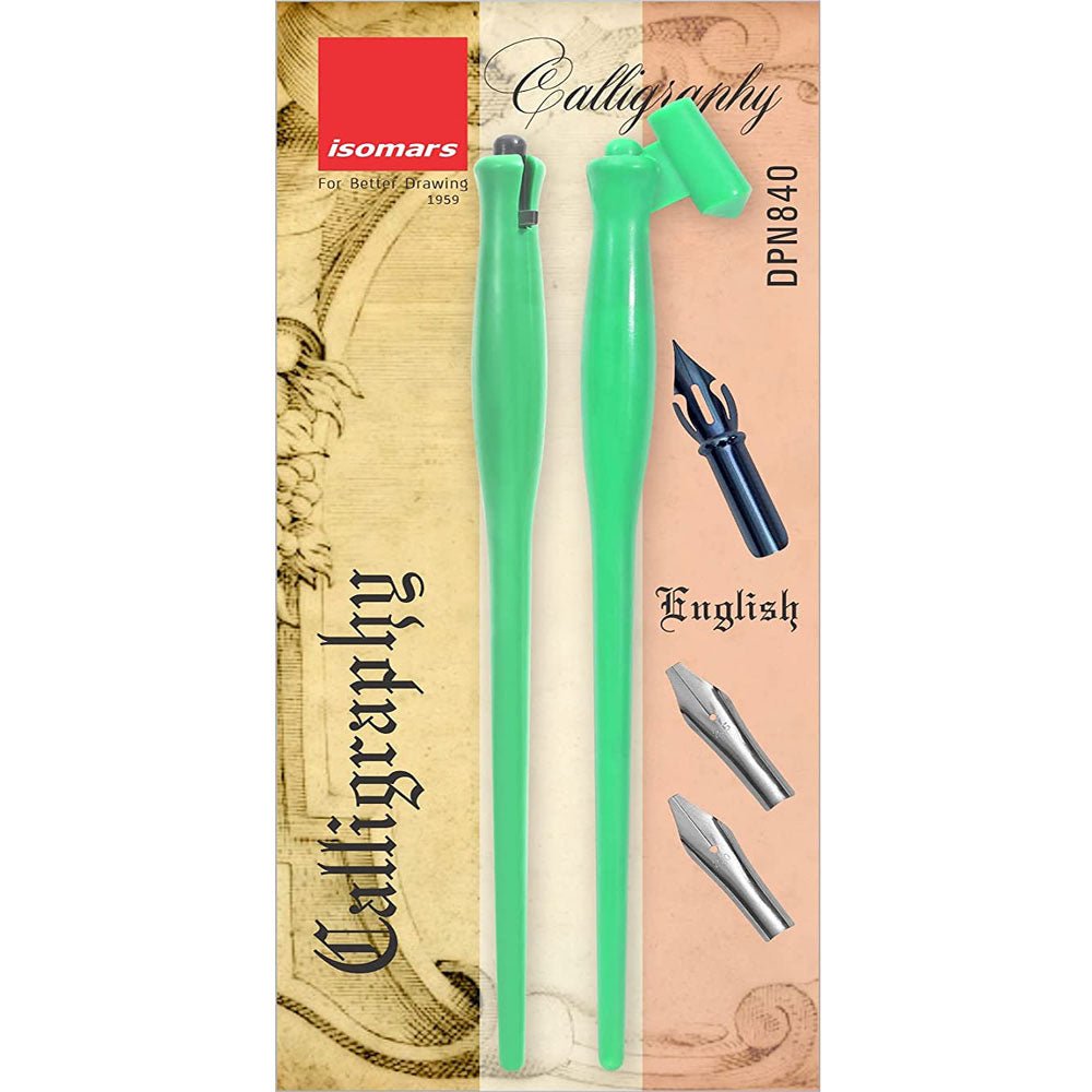 Plastic Holder Set (Oblique & Straight) with 2 Calligraphy & 1 Flex Nib - Isomars