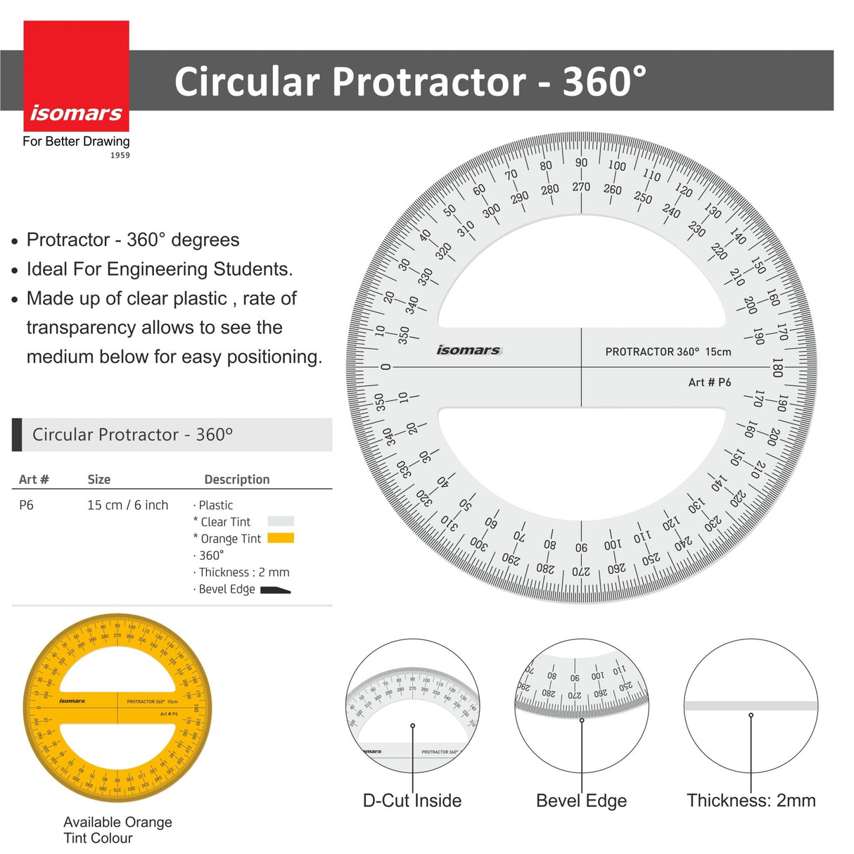 ProCircle, Protractor, Half D Combo Set - Isomars