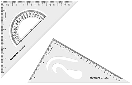 Set Square with Pro Circle, Inch Scale, 0.5 Mechanical Pencil, and Eraser Combo - Isomars