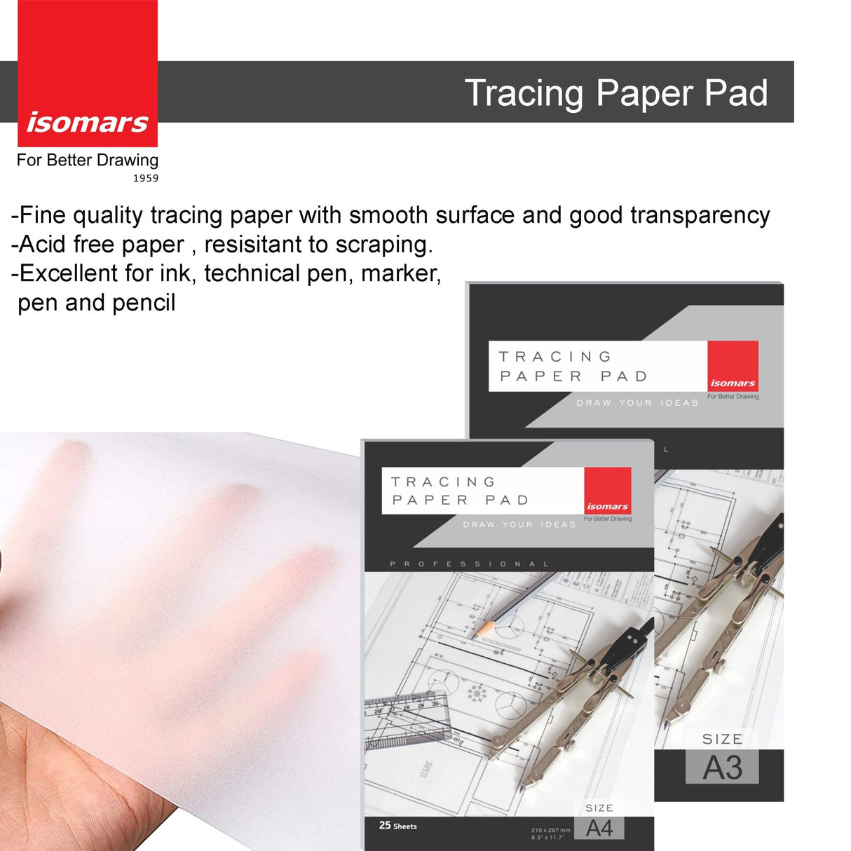 Tracing Paper Pad A4 - Isomars