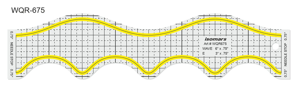Wave Quilting Ruler (12.75" x 3") - Isomars