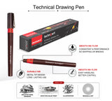 Isomars Technoart Fineliner Pen 0.2mm with Waterproof Black Ink Set