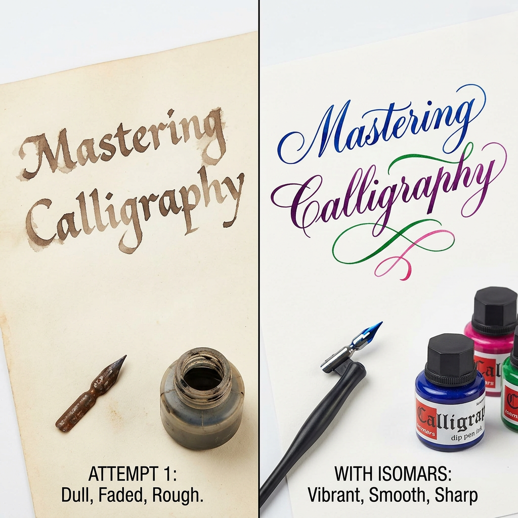 Calligraphy Ink (Set of 10) with FREE Straight and Oblique Holders