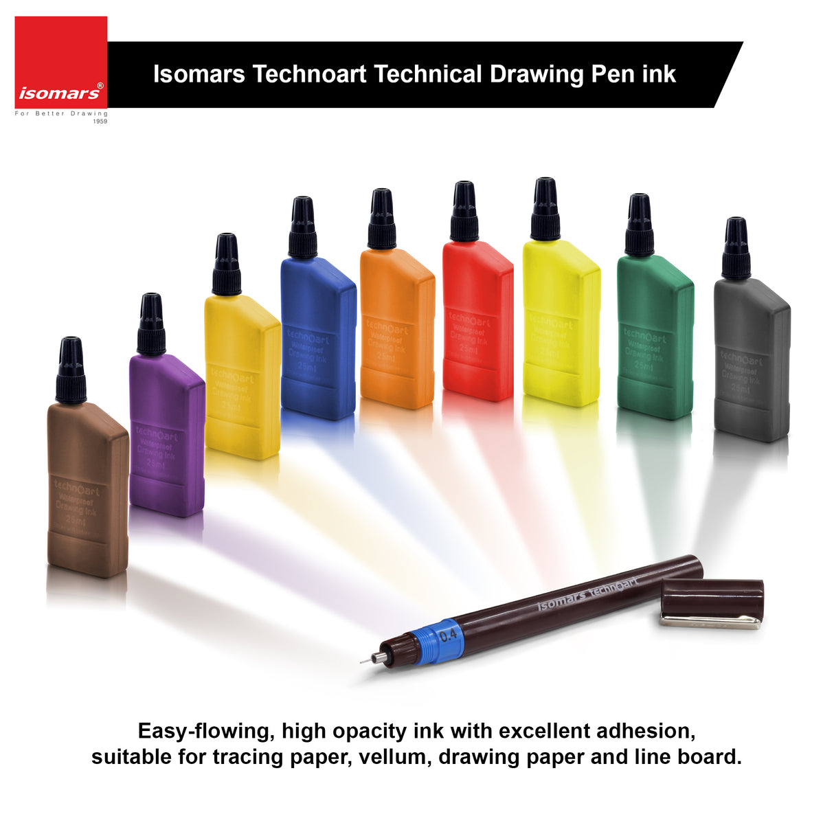 Isomars Technoart Technical Drawing Ink Combo (Set of 9)
