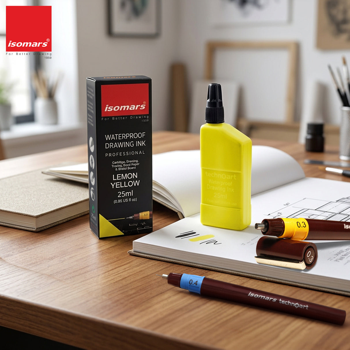 Isomars Technoart Technical Drawing Ink Combo (Set of 9)