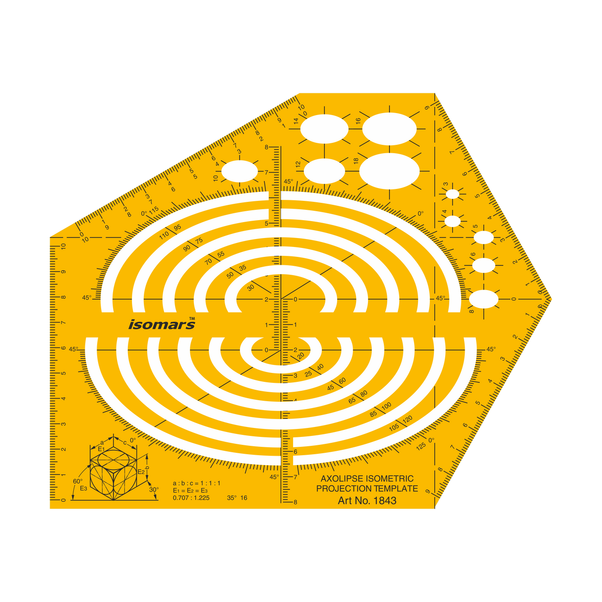 Isomars Axolipse Isometric Projection Stencil