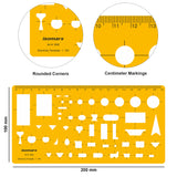 Isomars Electricity Template, 1:100 Scale Drawing Stencil, Orange
