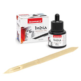 Isomars Bamboo Dip Pen with India Drawing Ink Black 35ml | Hand-Carved Calligraphy Pen Set for Lettering, Sketching & Illustration | Reusable Wooden Ink Pen for Artists & Beginners