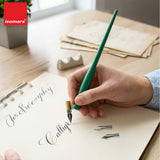 Isomars Calligraphy Pen Set with 2 Holders, 3 Nibs & Brass Flange for English, Copperplate and decorative calligraphy