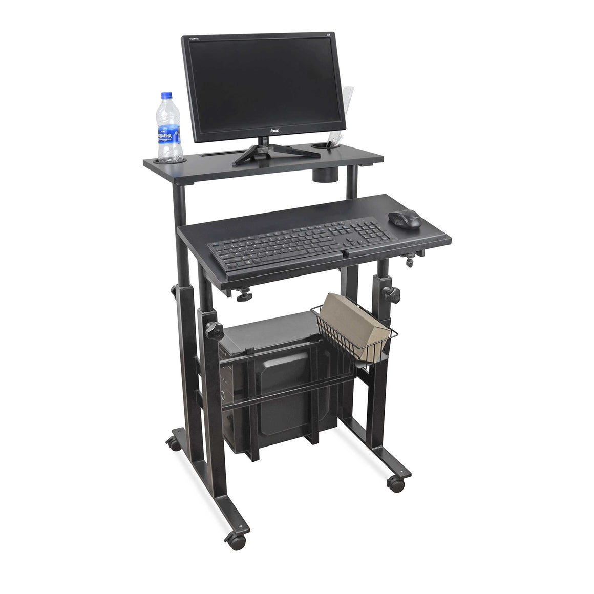 Isomars 24"/61cm Wide Made In India Desktop & Laptop Multipurpose Adjustable Table & Computer Workstation - Useful for Using Gadgets Like Desktop, Laptop, Tab/iPad, Mobile Phone etc (Black)