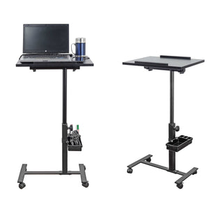 Isomars Multipurpose Laptop Table Study Desk, Lockable Wheels, & Adjustable Height And Angle For Breakfast Table, Wfh & Online Classes (Black)