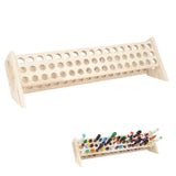 Isomars Wooden Marker, Crayon & Pen Stand – 51-Hole Organizer Rack (46 x 8 cm) – Ideal for Artists, Students & Hobbyists