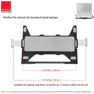 Isomars Laptop Tray for Monitor Arms and Stands (Tray Only), Compatible with Any Type of VESA Monitor Stand for Mounting Laptop on Monitor Stand Size : 12"- 17" (Black)