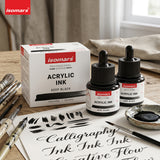 Isomars Acrylic Ink Black Set of 2, 35ml Each with Dropper