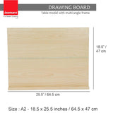 Isomars Wooden Board 18.5" x 25.5" With T-Square Combo - Drawing & Drafting Board & T-Scale for Architecture and Engineering (A2)