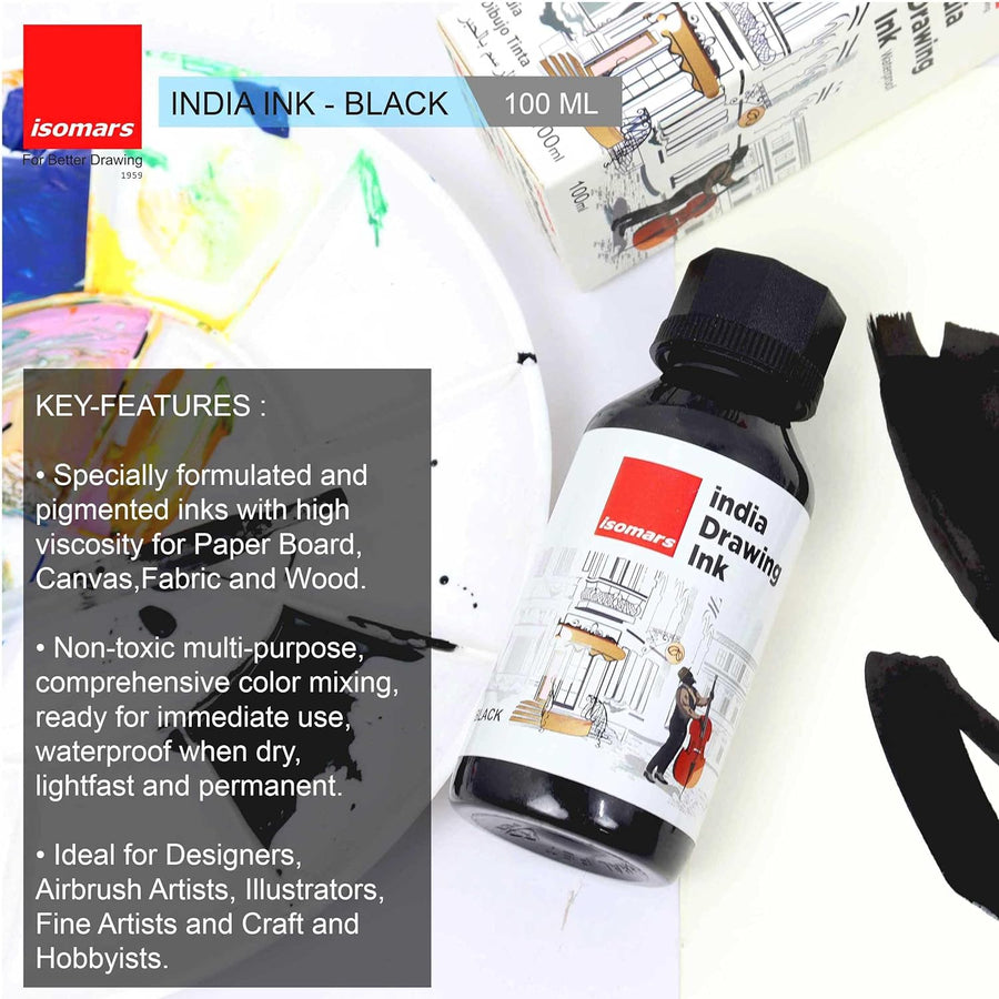 Waterproof Drawing Ink (Black 100ML)