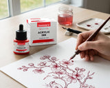 Isomars Professional Acrylic Ink Crimson Red 35 ml, Waterproof Dropper